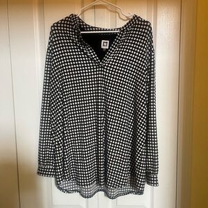 Anne Klein Polka Dot Black and White Women's Top